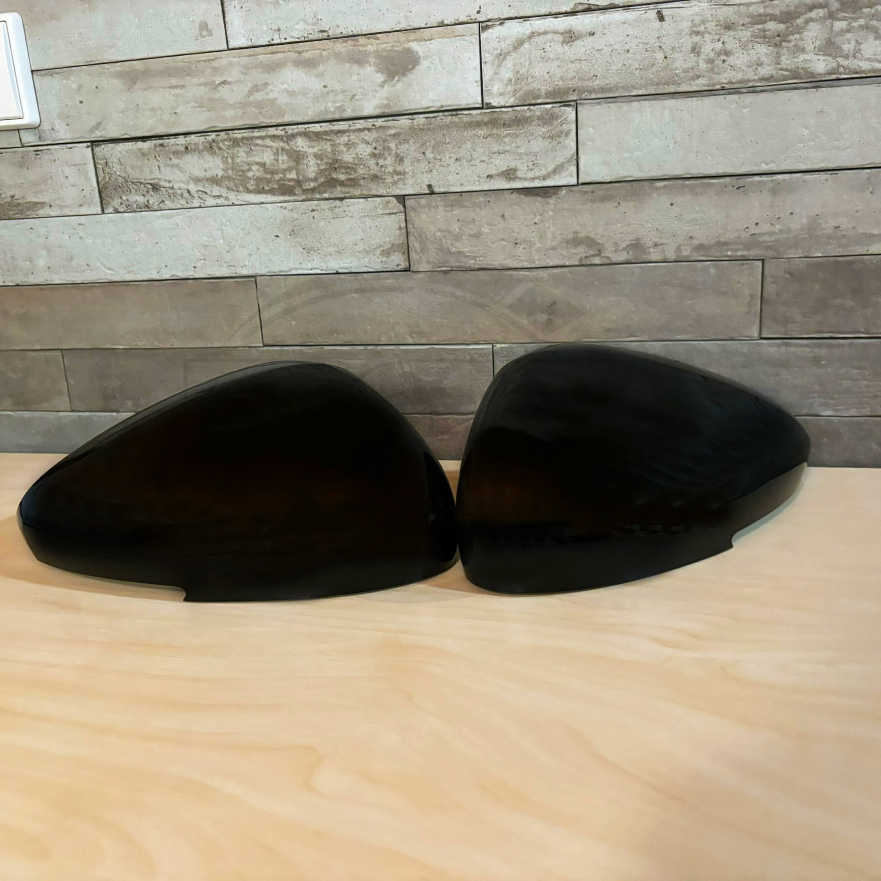 Pair Wing Mirror Cover For Peugeot 508 W23 / Citroen C5 2011-2018 Black