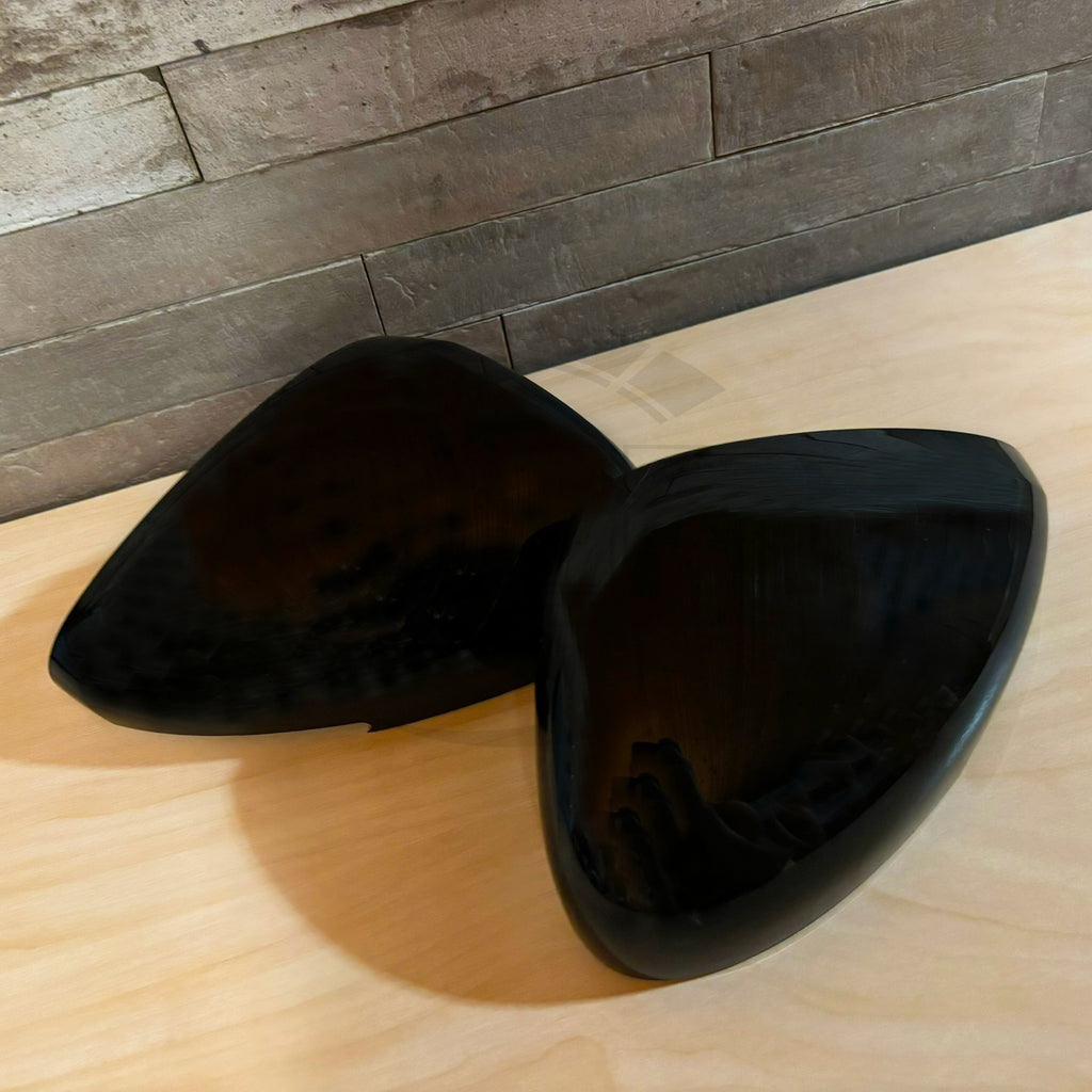 Pair Wing Mirror Cover For Peugeot 508 W23 / Citroen C5 2011-2018 Black