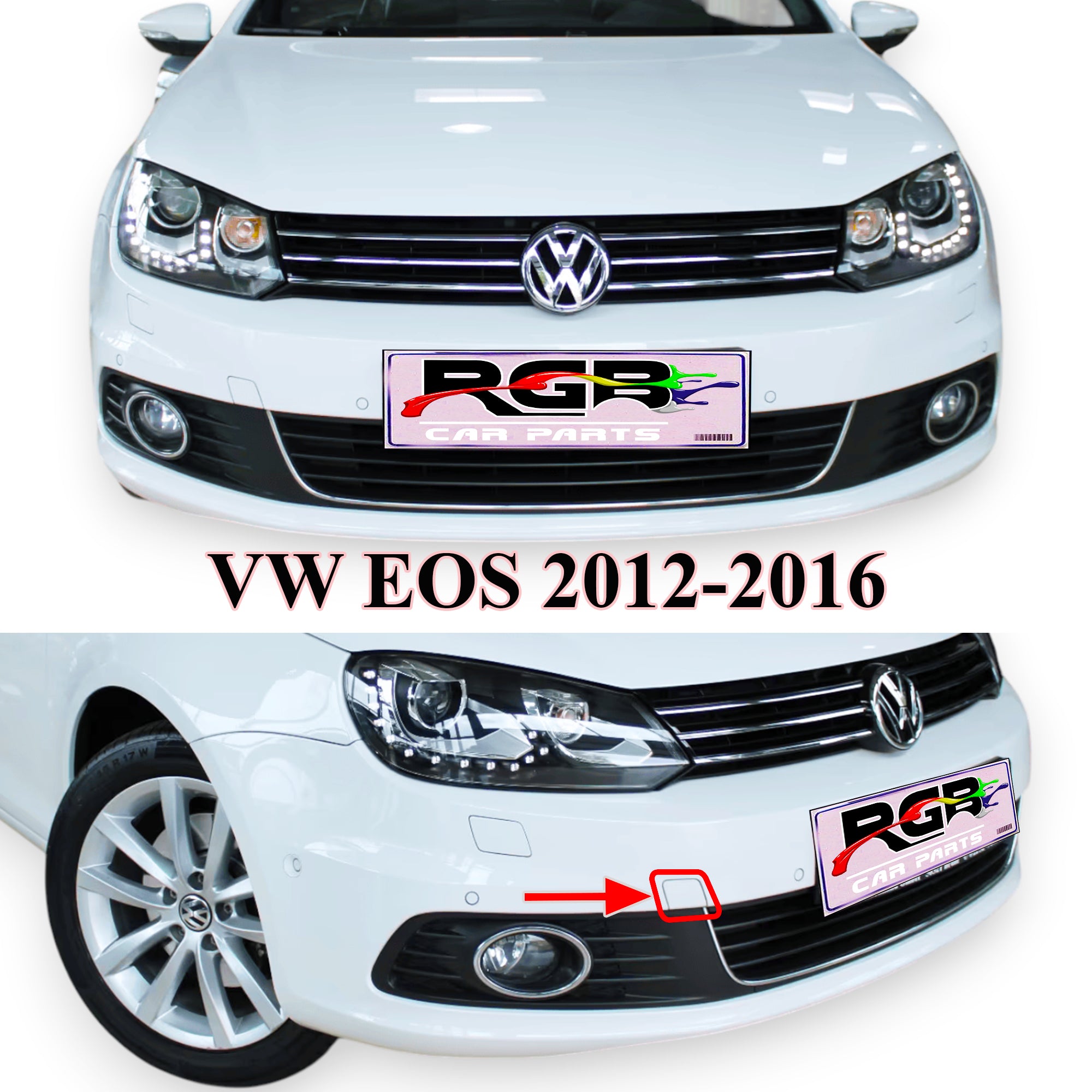 Volkswagen Eos Painted Front Bumper Tow Hook Cover For 2012-2016 1Q0807241B OEM