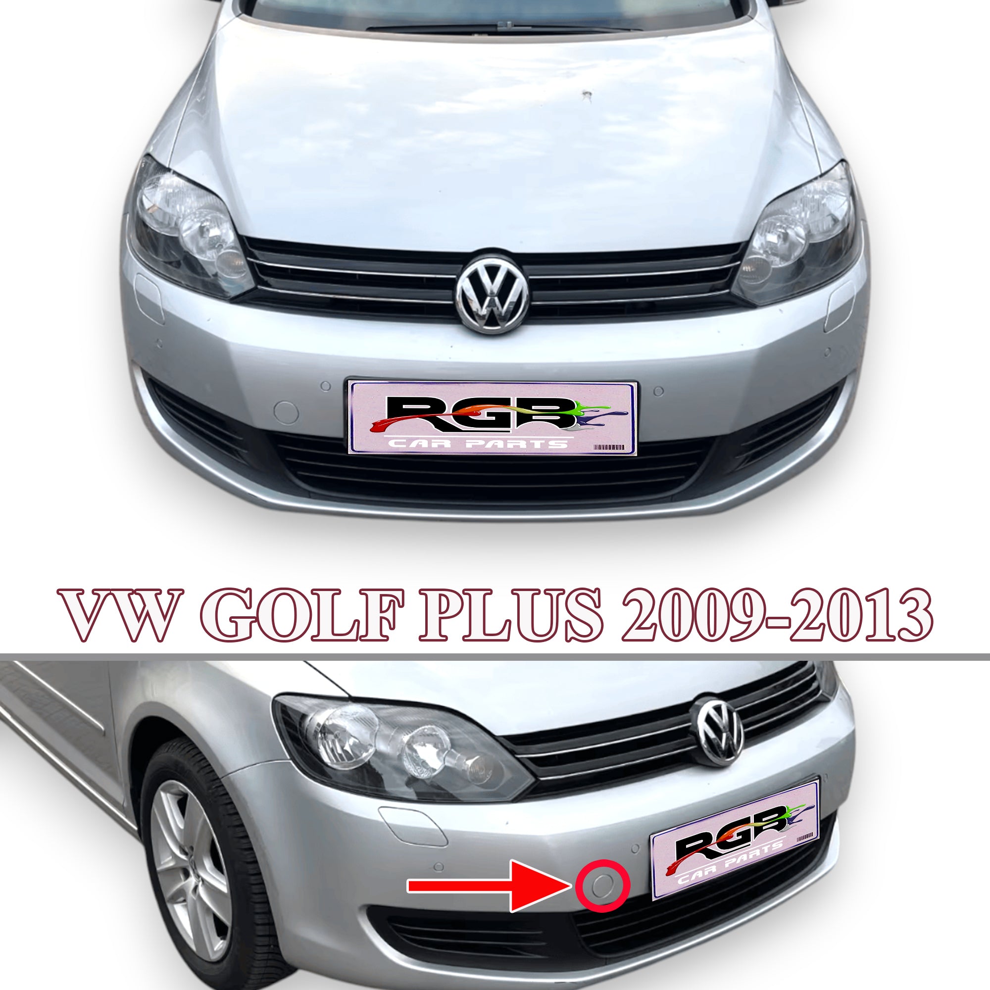 VW Golf Plus Painted Front Bumper Tow Cover For 2009-2014 5M0807241A OEM