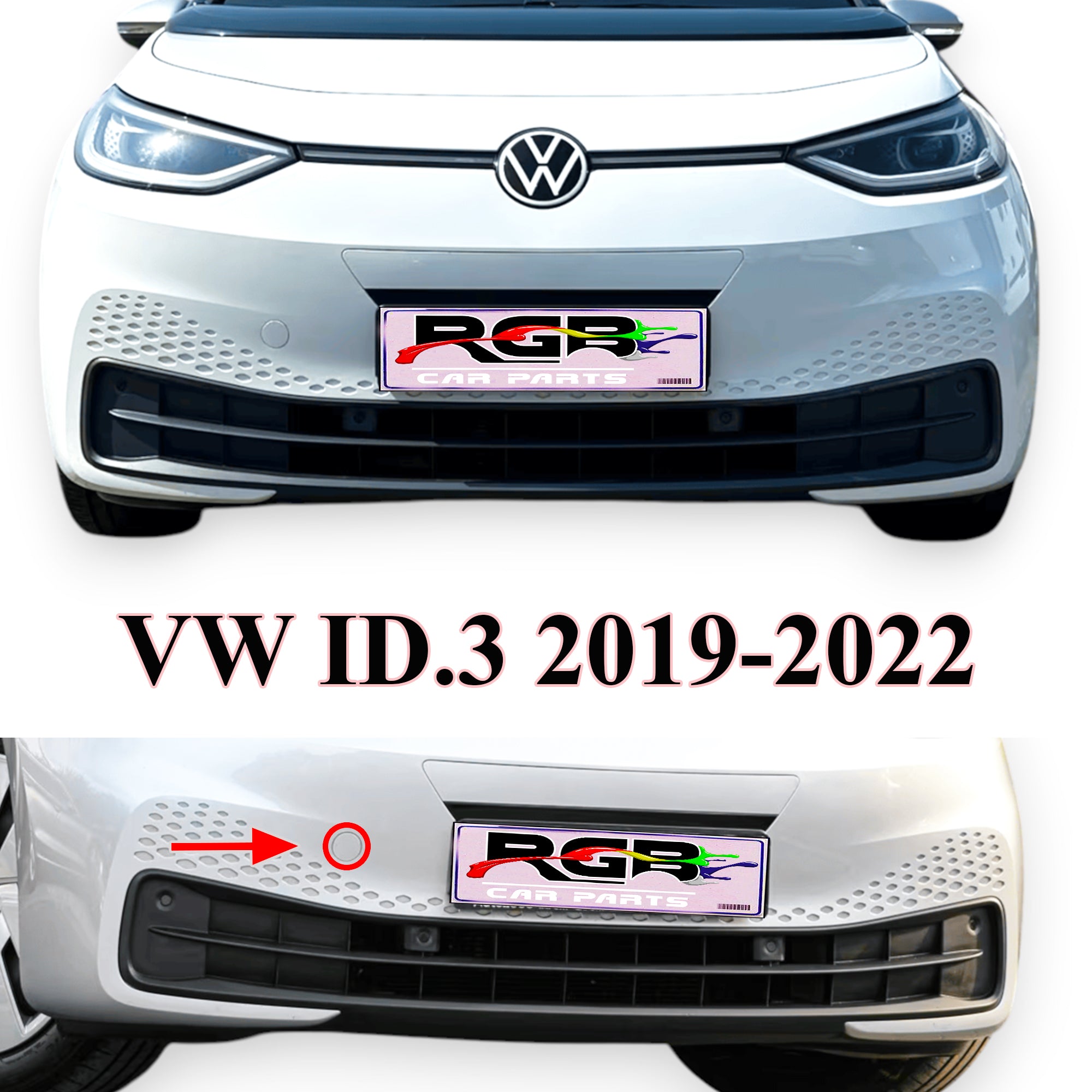 Volkswagen ID.3 Painted Front Bumper Tow Hook Cover For 2019-2022 10A807241 OEM