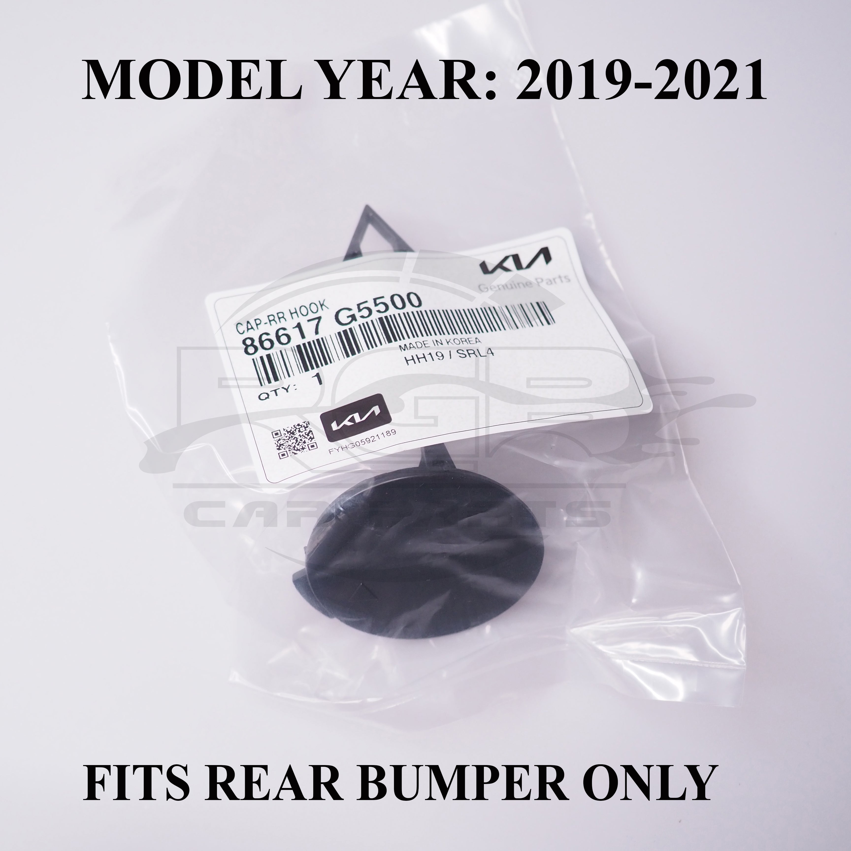 Kia Niro DE Rear Bumper Tow Hook Cover Towing Eye Cap For 2019-2021 OEM