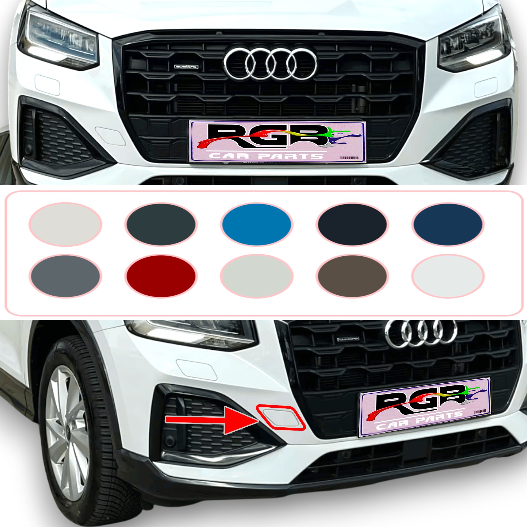 Audi Q2 Painted Front Bumper Tow Hook Cover For 2022-2025 81A807241 OEM