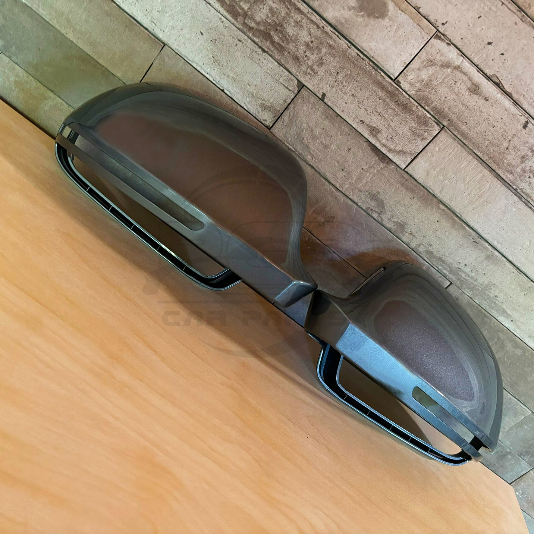 Pair Wing Mirror Cover For Audi Q3 A8 A6 C6 With Lane Assist Monsoon Gray LX7R