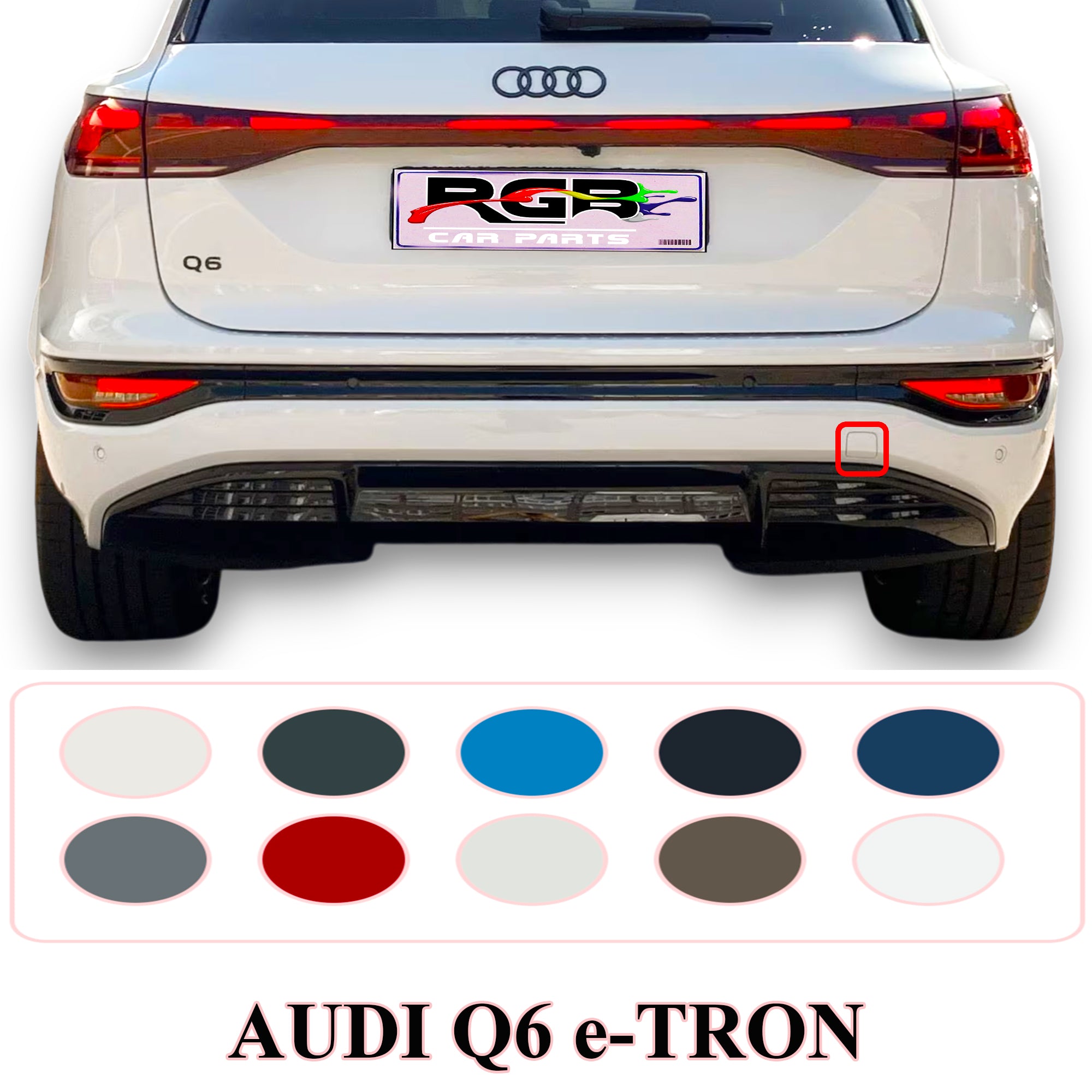 Audi Q6 e-Tron Painted Rear Bumper Tow Hook Cover For 2024-2026 85H807441A OEM