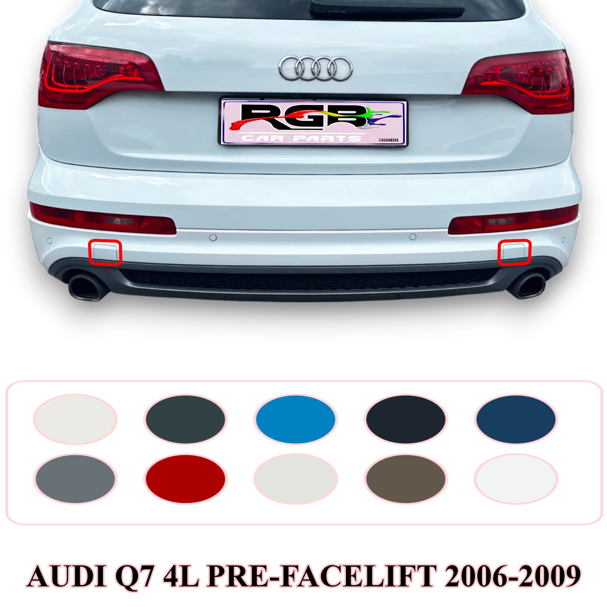 Audi Q7 4L Painted Rear Bumper Tow Hook Cover For 2006-2009 4L0807449 / 4L0807450 OEM