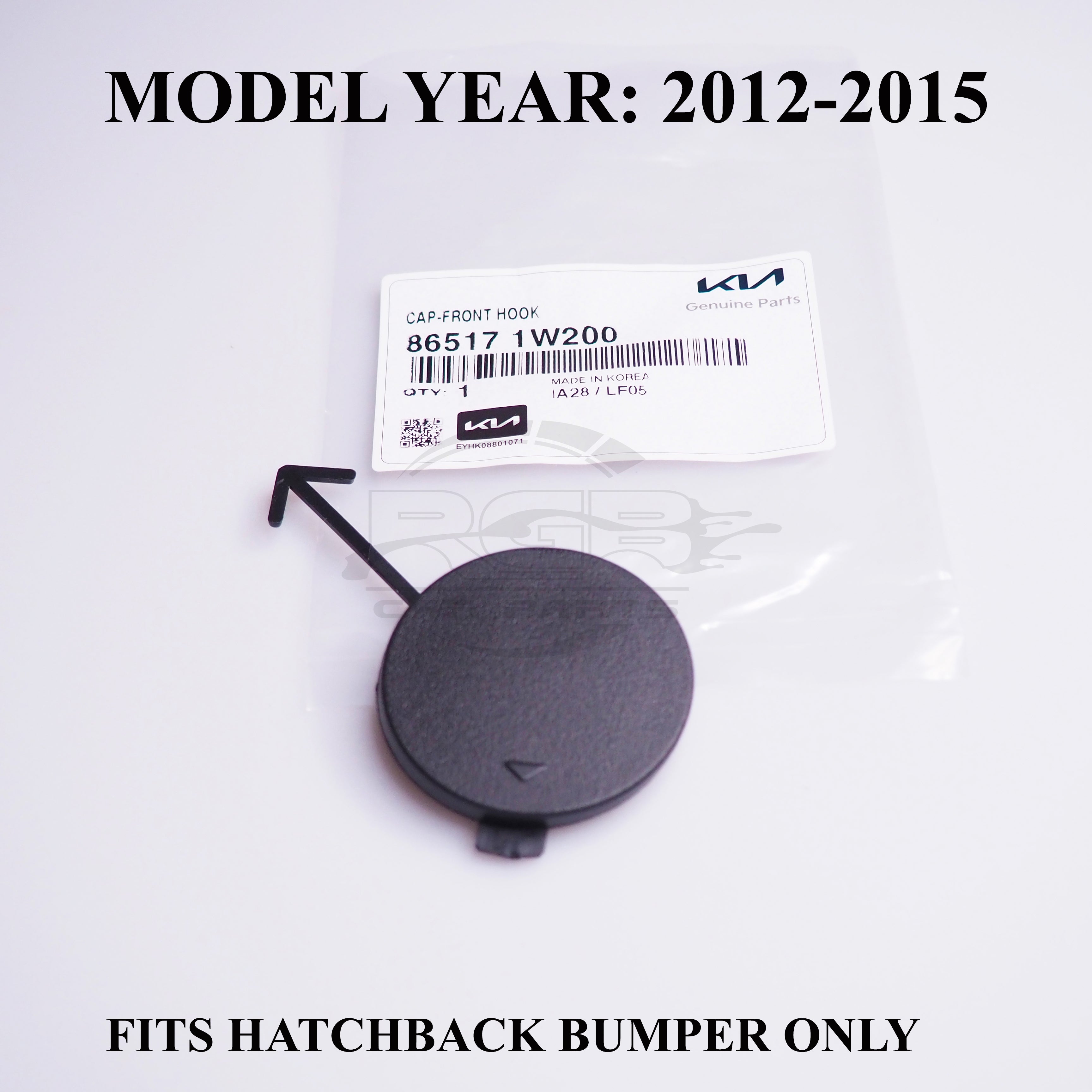 Kia Rio UB Hatchback Front Bumper Tow Hook Cover Towing Cap For 2012-2015 OEM