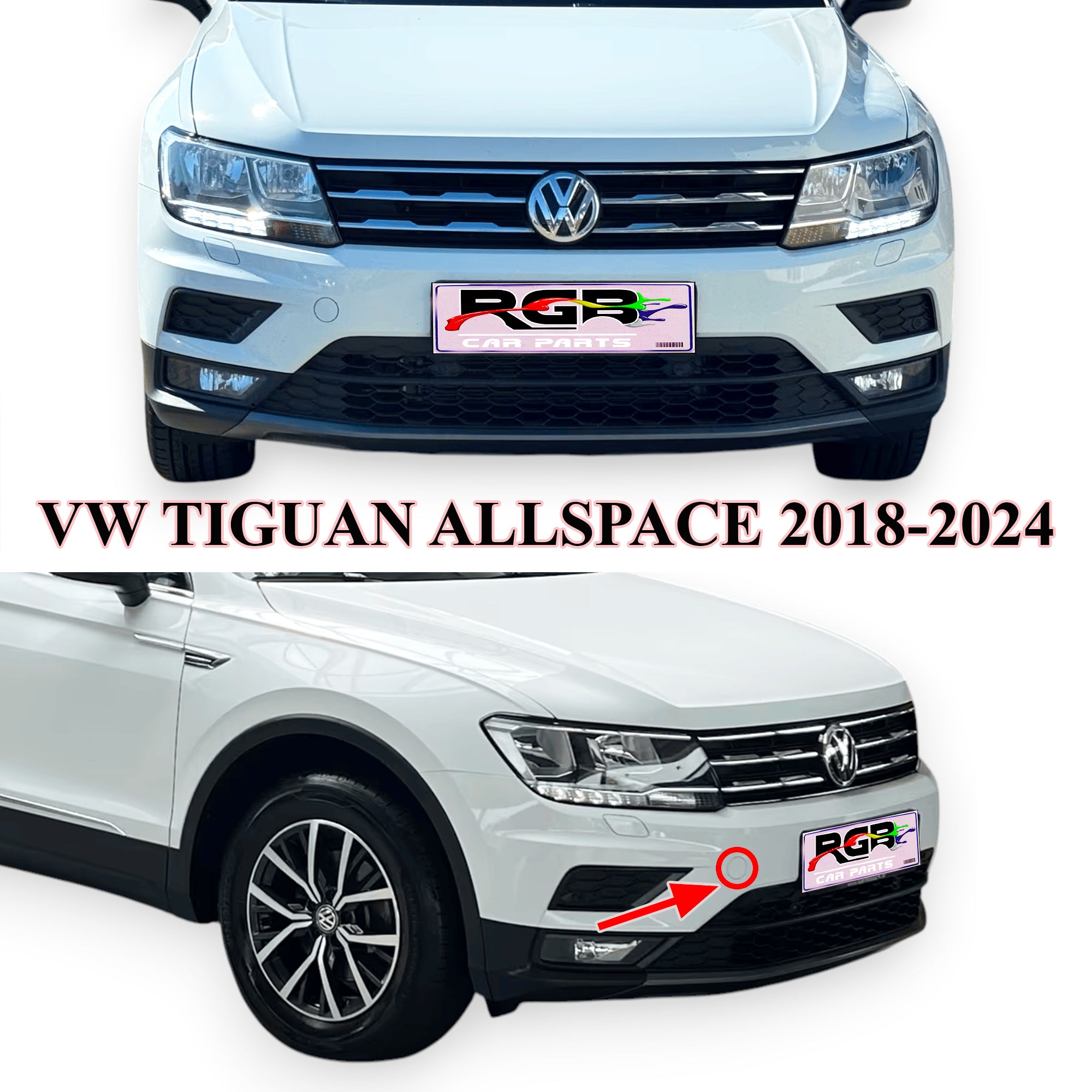 Volkswagen Tiguan Allspace Painted Front Tow Cover For 2018-2024 5NN807241 OEM