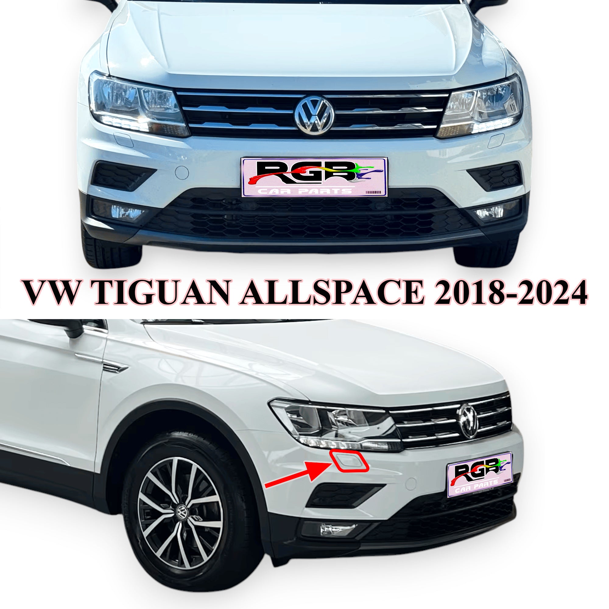 Volkswagen Tiguan Allspace Painted Headlight Washer Cover For 2018-2024 5NN807937 / 5NN807938 OEM