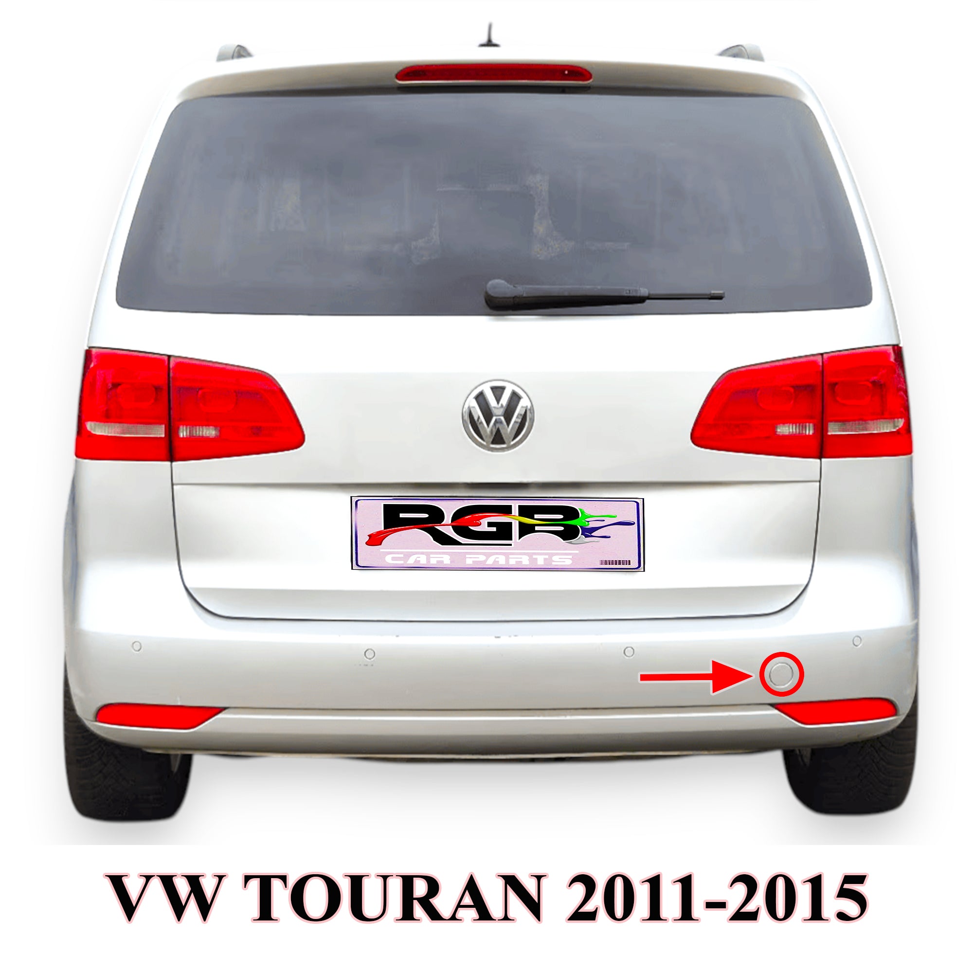 Volkswagen Touran 1T3 Painted Rear Bumper Tow Hook Cover For 2011-2015 1T0807441C OEM