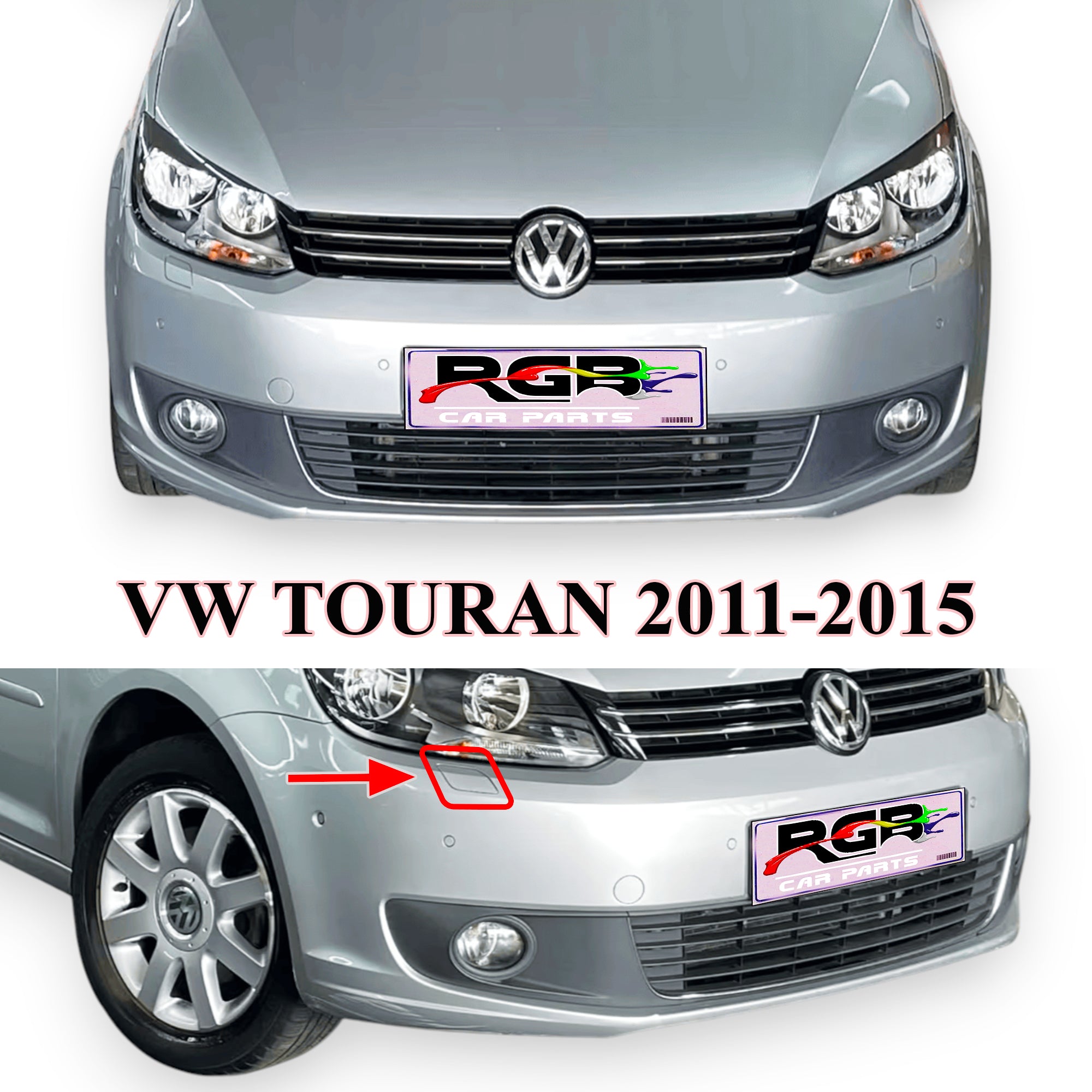 Volkswagen Touran 1T3 Painted Headlight Washer Cover For 2011-2015 1T0955109B / 1T0955110B OEM