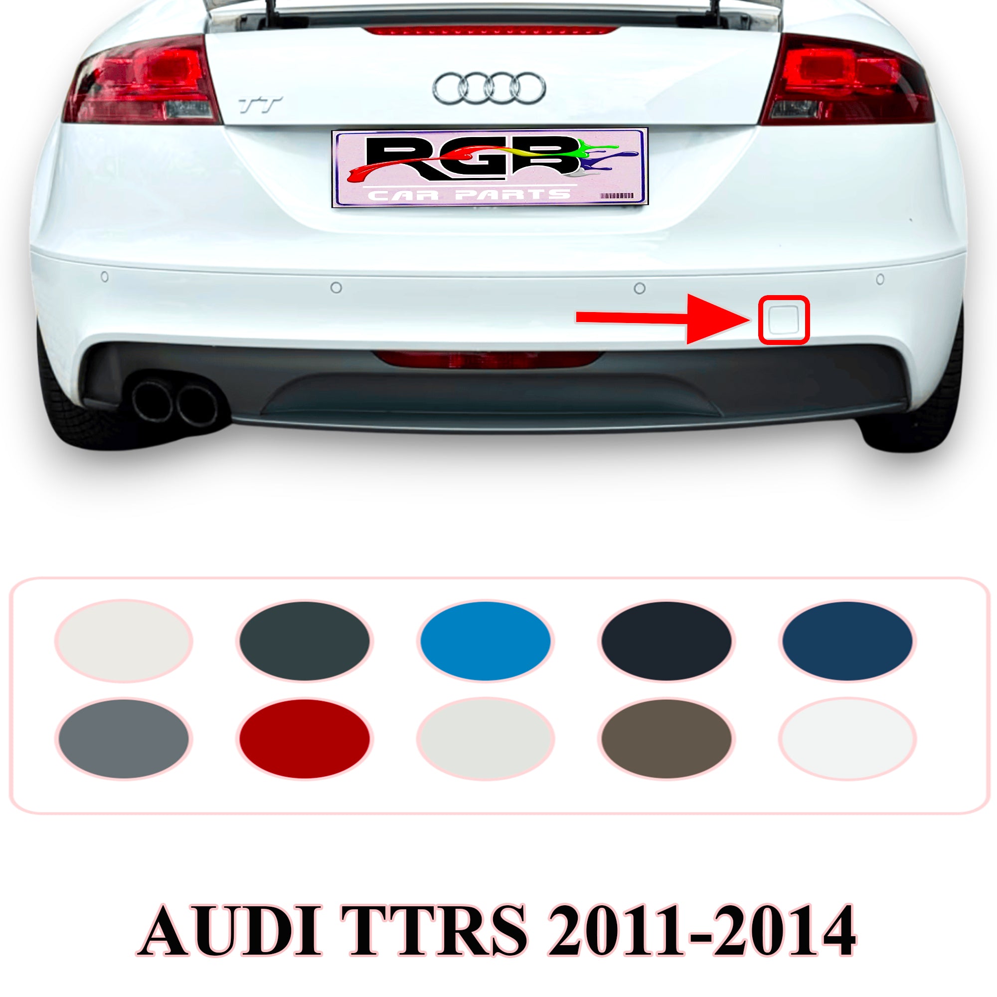 Audi TT Painted Rear Bumper Tow Hook Cover For 2007-2014 8J0807441A OEM