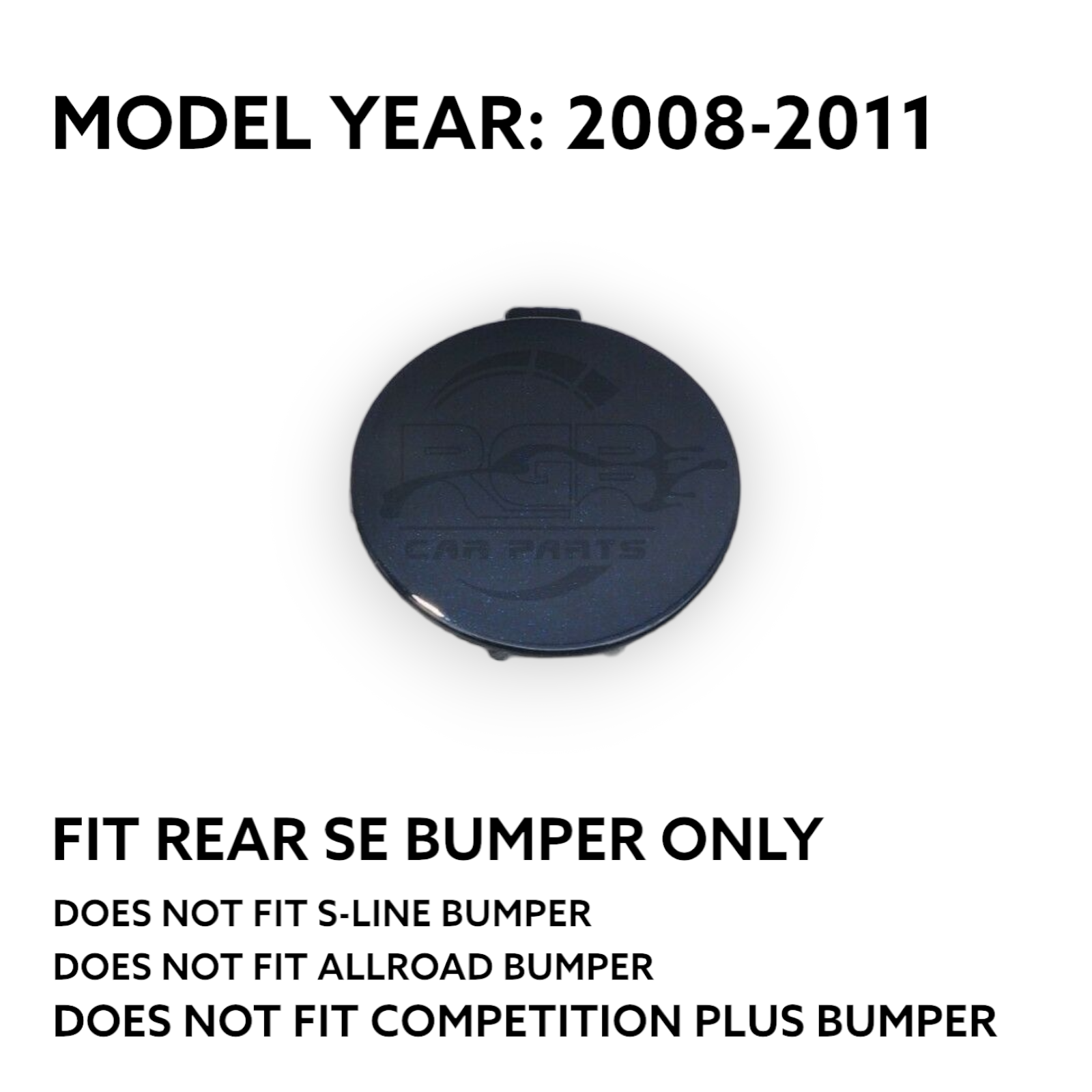 Audi A4 B8 SE Rear Bumper Tow Hook Cover For 2008-2011