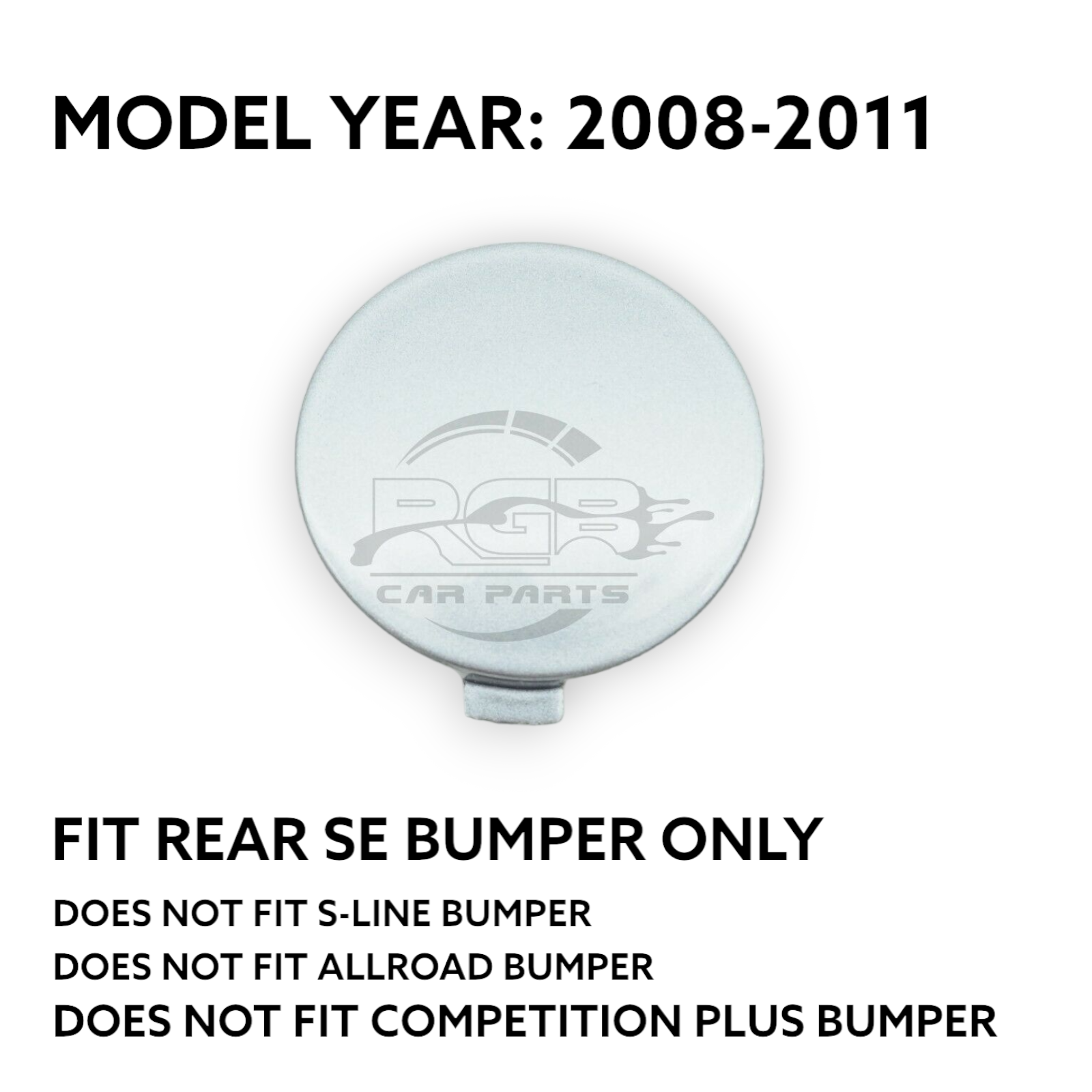 Audi A4 B8 SE Rear Bumper Tow Hook Cover For 2008-2011