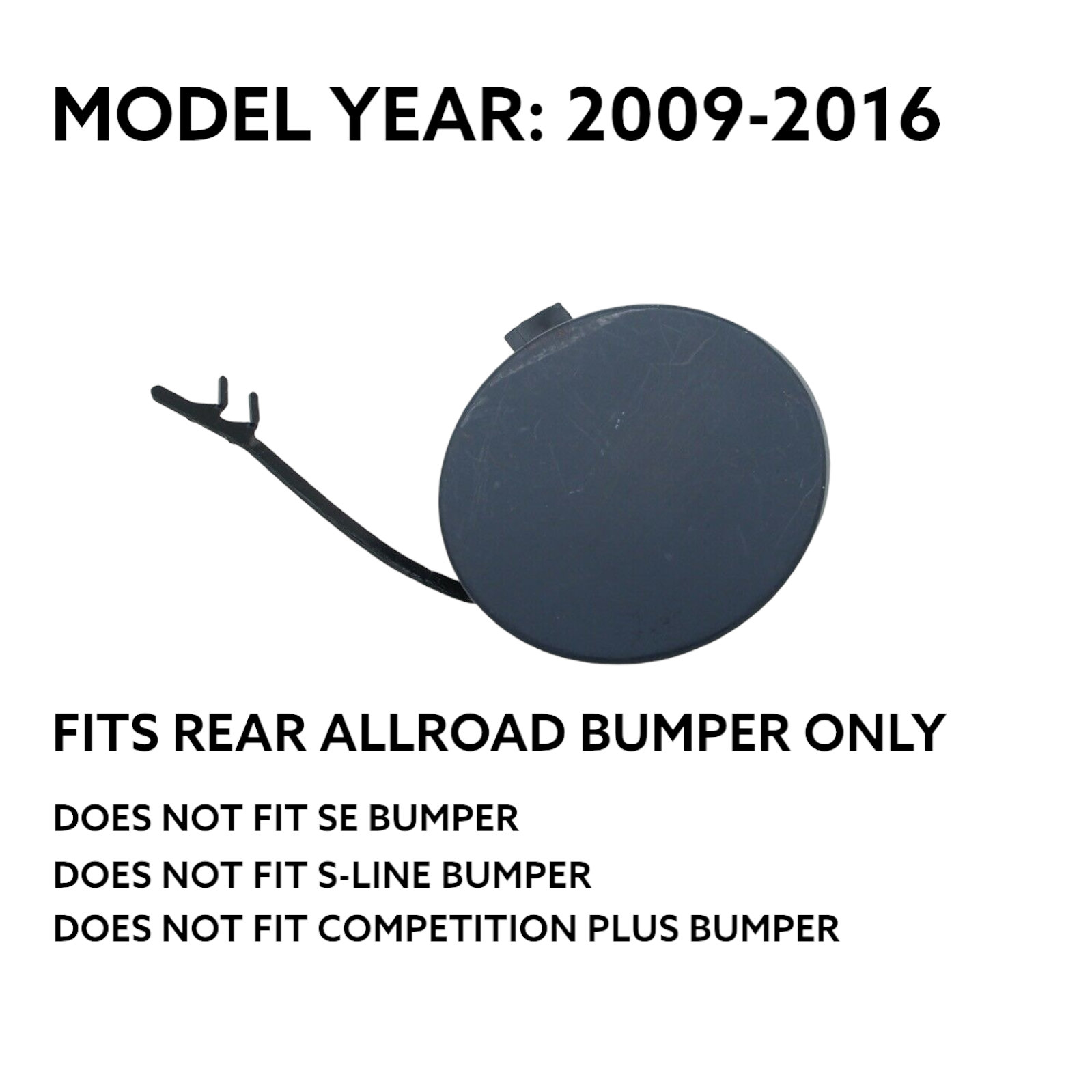 Audi A4 B8 8K Allroad Rear Bumper Tow Hook Cover 2009-2016