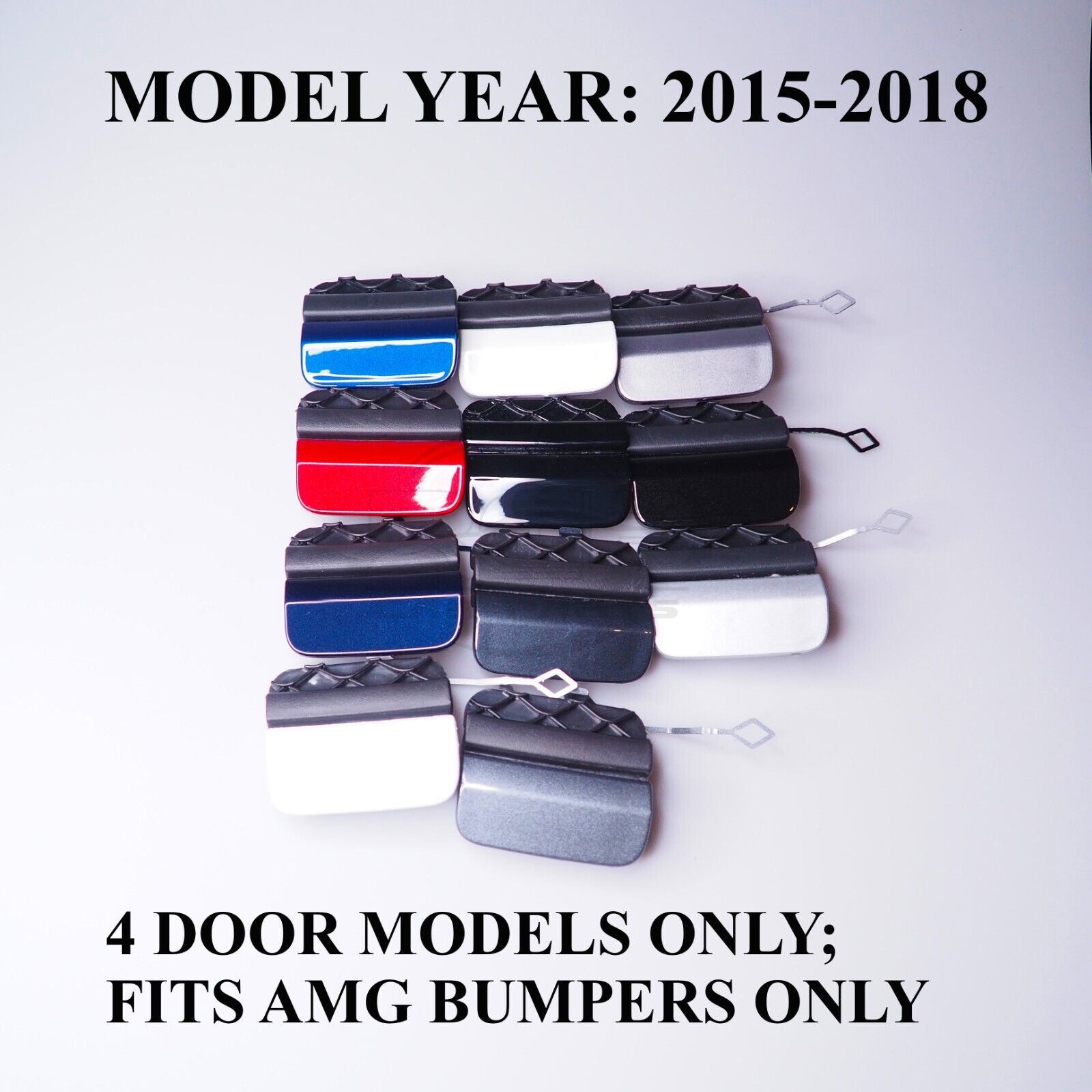 Painted Mercedes C Class W205 AMG Rear Bumper Tow Hook Cover 15-18 Choose Color